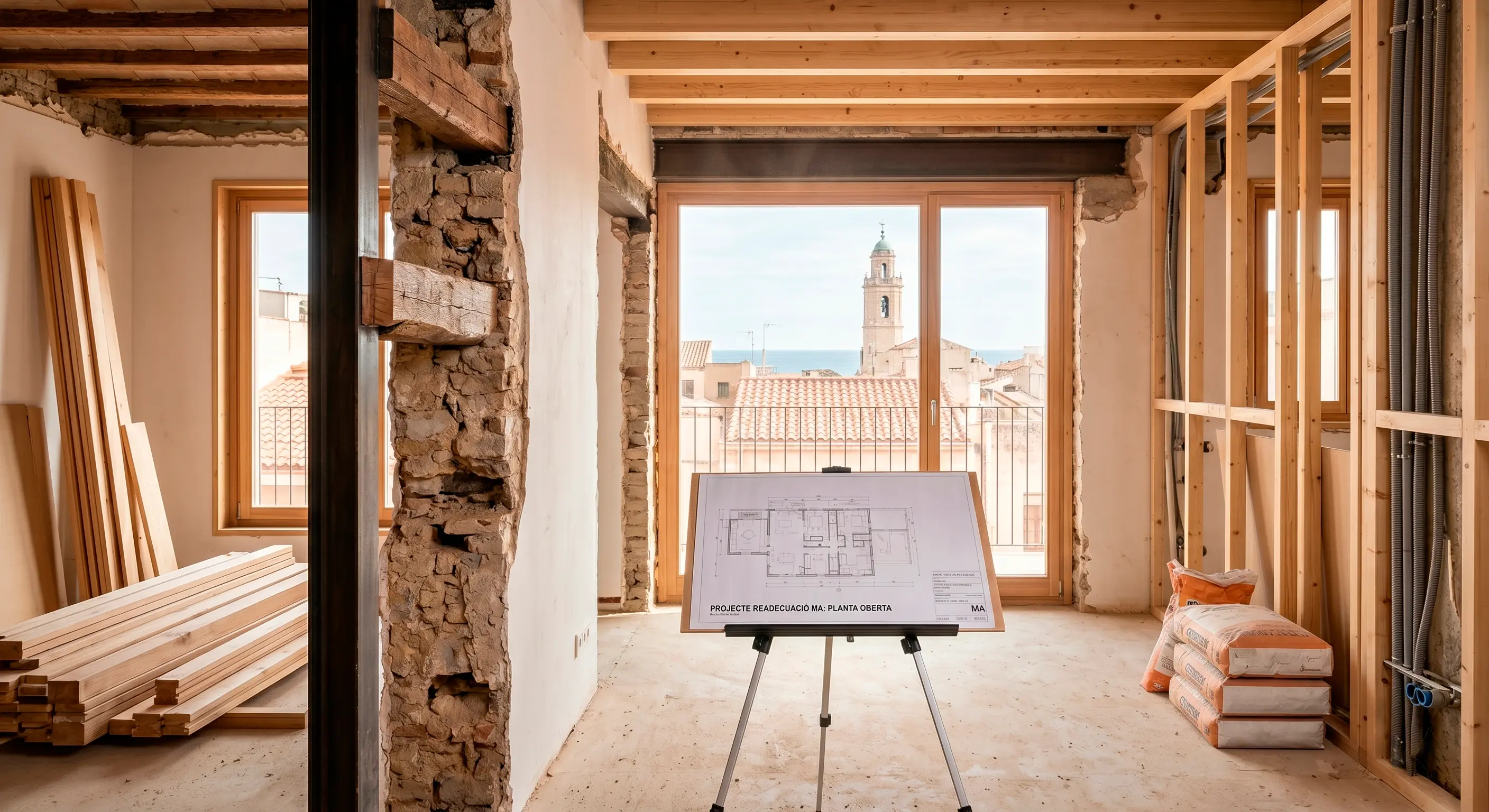 Interior residencial moderno y minimalista recién readecuado